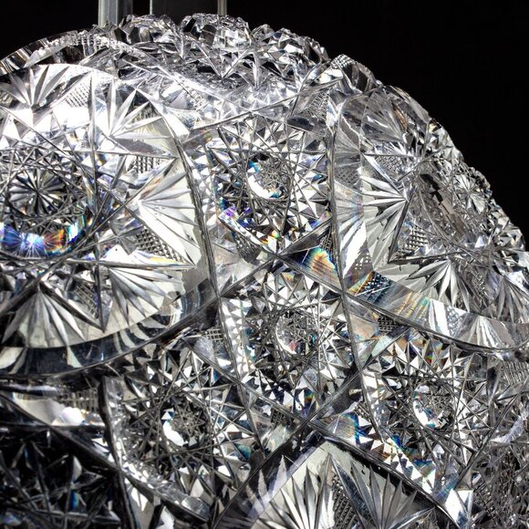 AMERICA Brilliant Crystal Nappy Bowl | Beautiful Intricate Pattern | Excellent - Picture 4 of 9